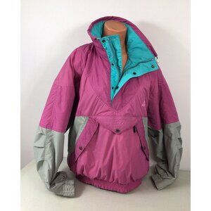 Women's Vintage Pink and Gray Ski Jacket L